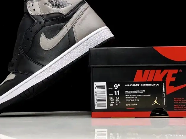 High Retro OG Jordan Air 1 Black Grey 555088-013 Shadow 0602